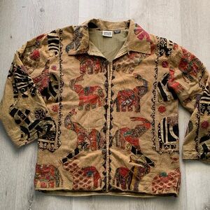 Chico’s‎ elephant application made in India hand made unique size 4 jacket boho